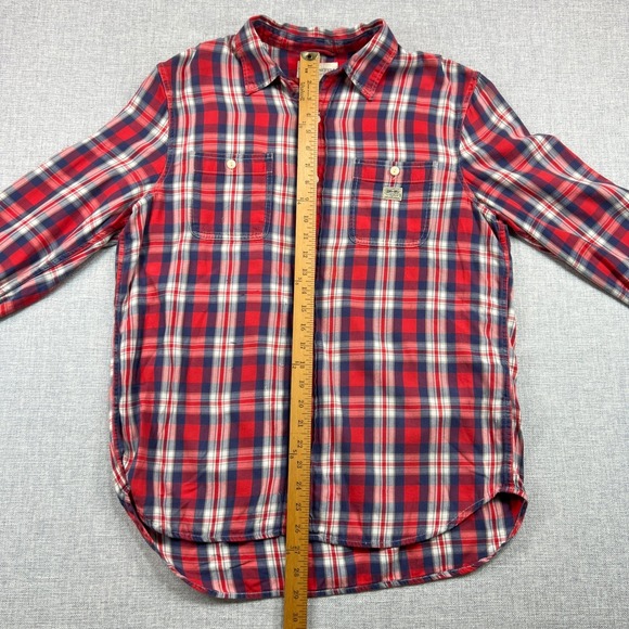 Denim & Supply Ralph Lauren Shirt Mens Large Red Blue‎ Plaid Button Casual READ - Picture 8 of 12